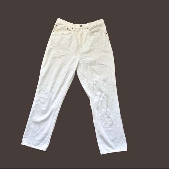 DENIM FORUM ARITZIA The 90s Joni High Rise Loose 29L altered US 31 white jeans - Picture 8 of 11
